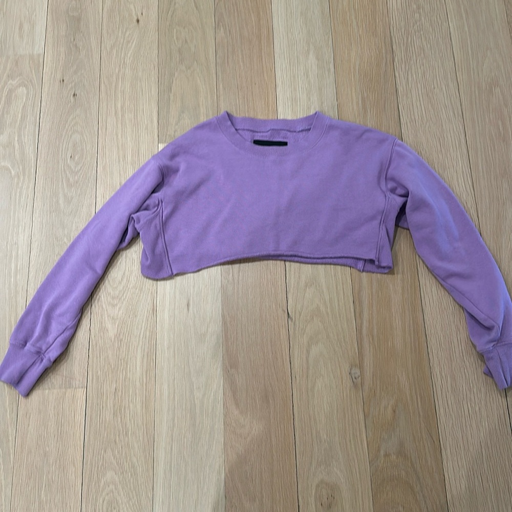 Katie J NYC cropped purple sweatshirt - tween L